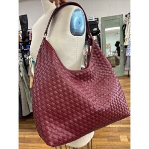 on 34th Woven Wine Shoulder Bag purse